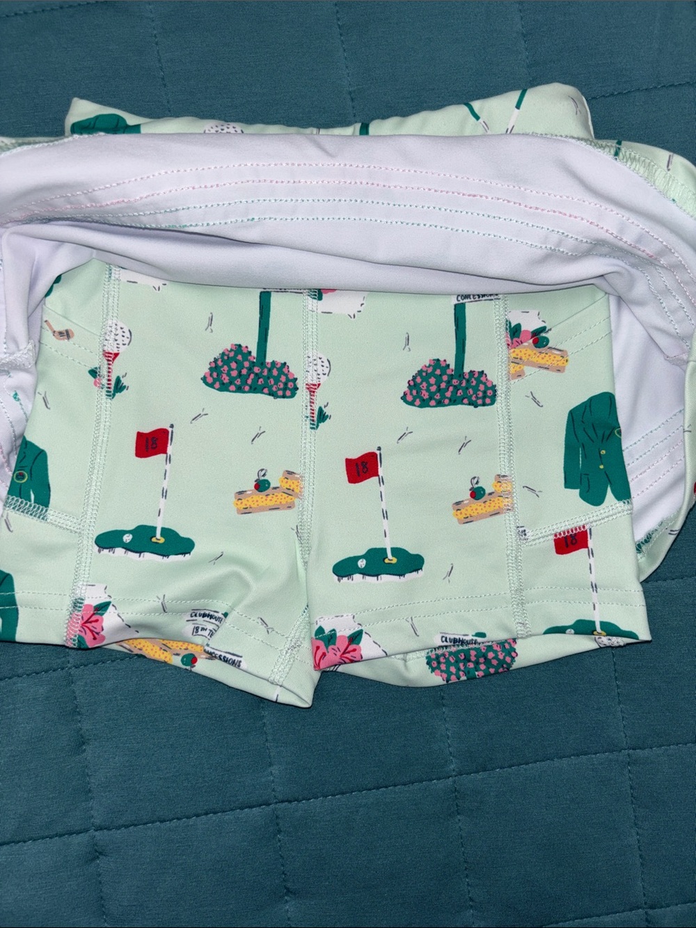 SweetHoney Mint The Masters Golf-Print Polo Skort Set 3T - Picture 5 of 6